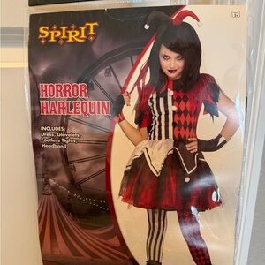 Spirit Horror Harlequin Kids Costume - Red, Black, and White